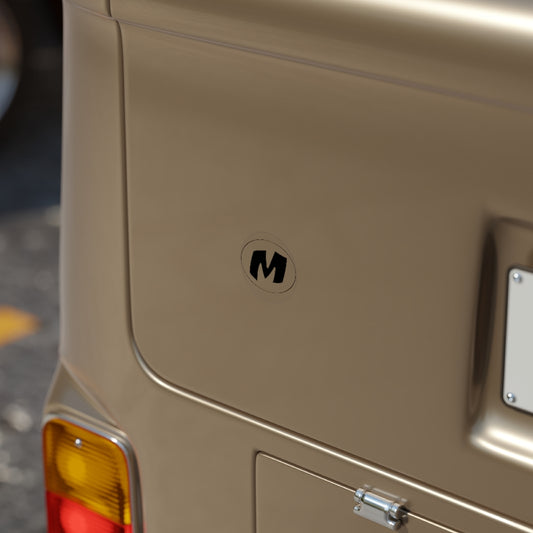 M is for Max Transparent Outdoor Stickers, Round
