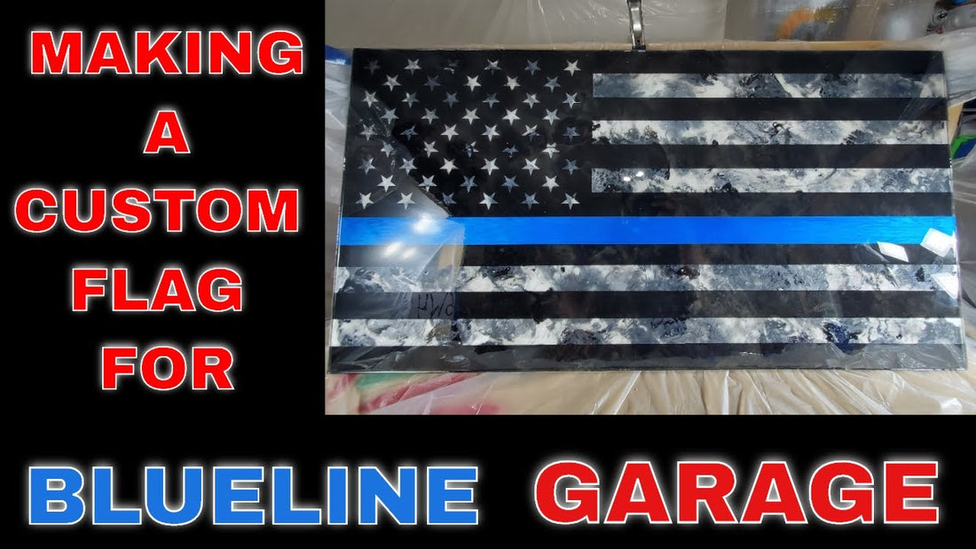 Making a Custom Resin Blue Line Flag for Blueline Garage